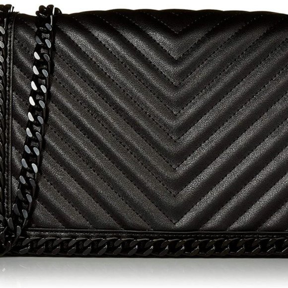 BNWT Aldo Faux Leather Crossbody with metal chain belt Black - Picture 5 of 8